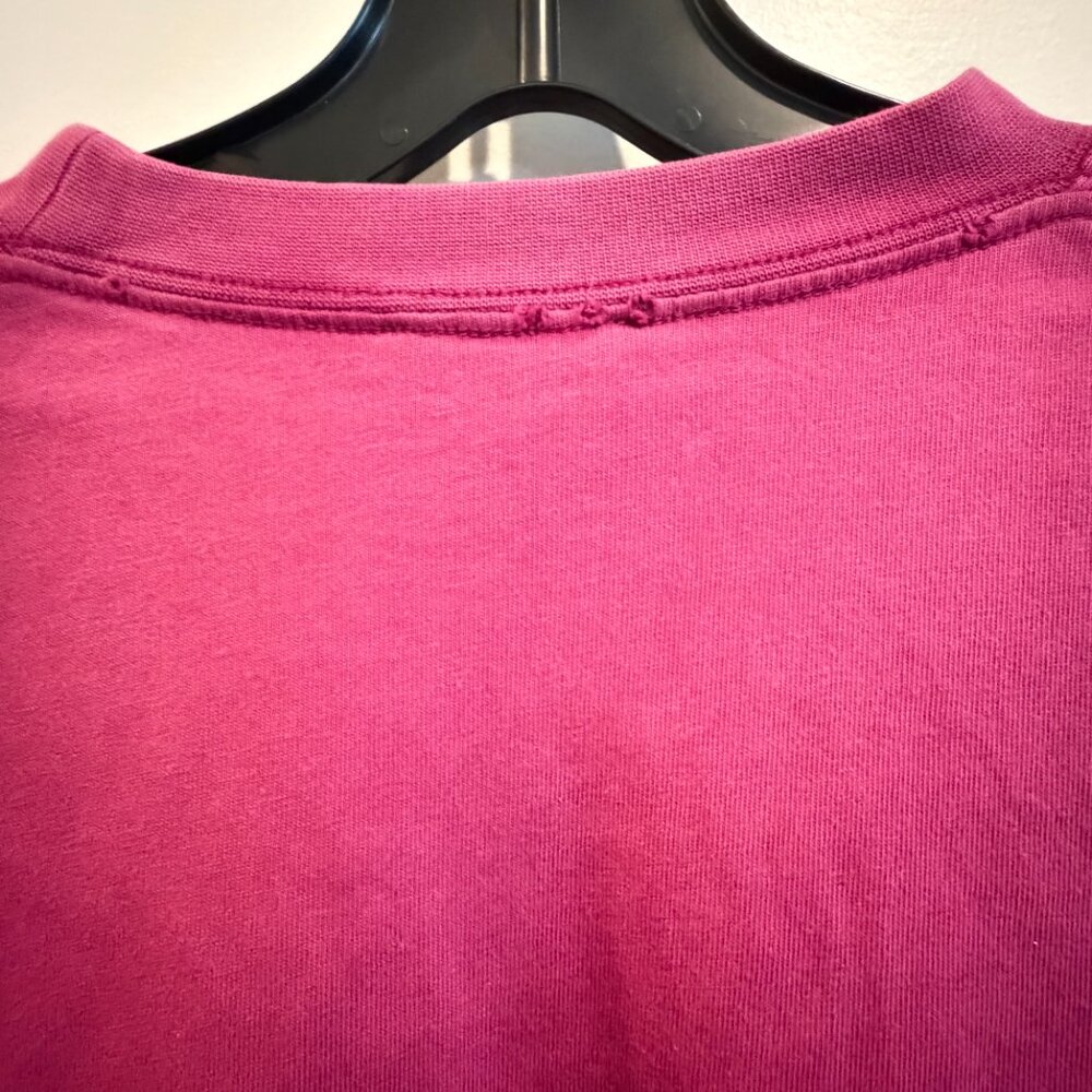 NWT Balenciaga Distressed Oversized Unisex T-Shirt Dark Fuchsia Small Cotton - Picture 9 of 11